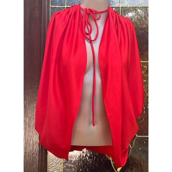 Vintage Red Cape Shoulder Caplet One Size - Picture 1 of 9